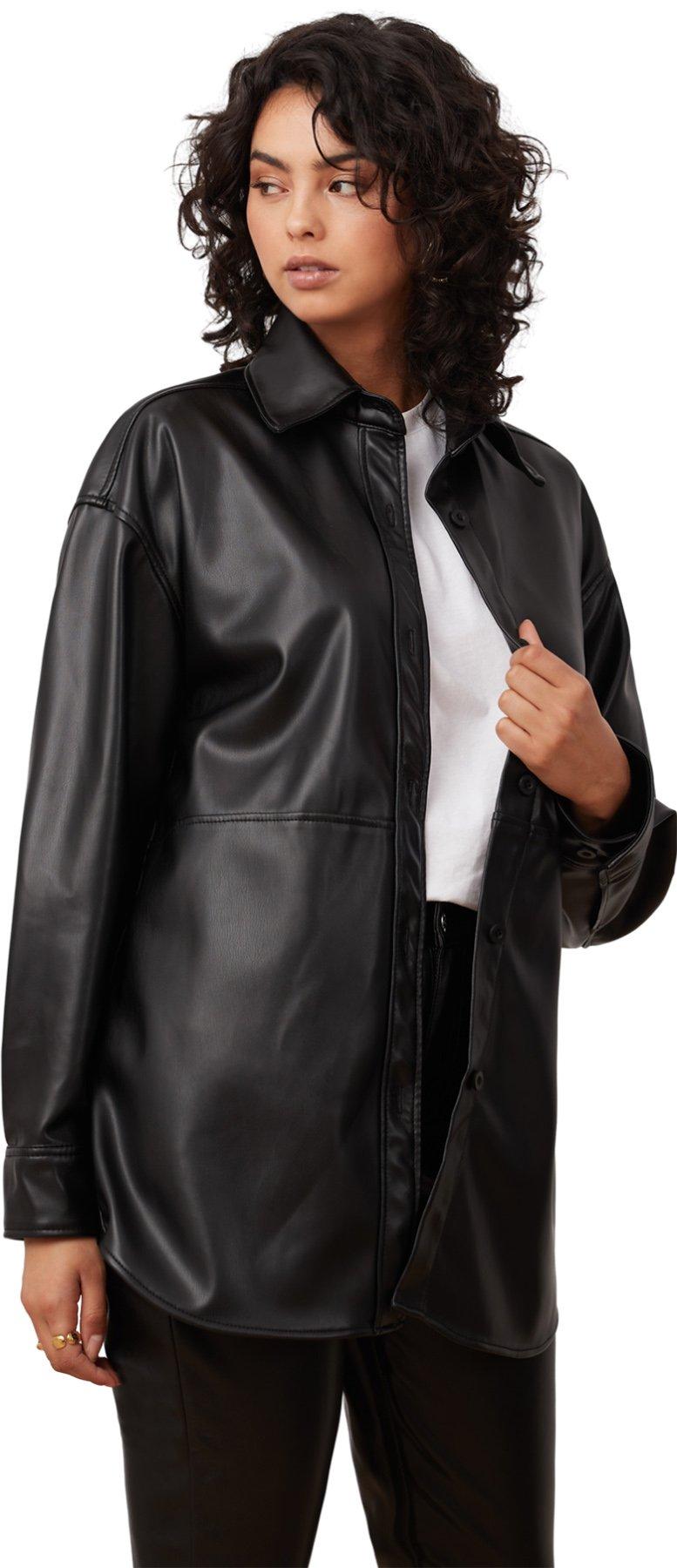 Product gallery image number 2 for product Vegan Leather Overshirt - Women's