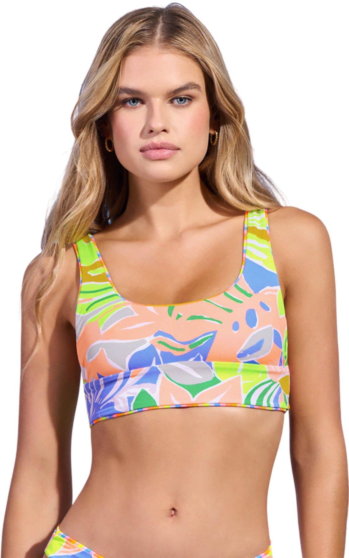 Numéro de l'image de la galerie de produits 3 pour le produit Haut de bikini bralette sportif à rayures arc-en-ciel Donna - Femme