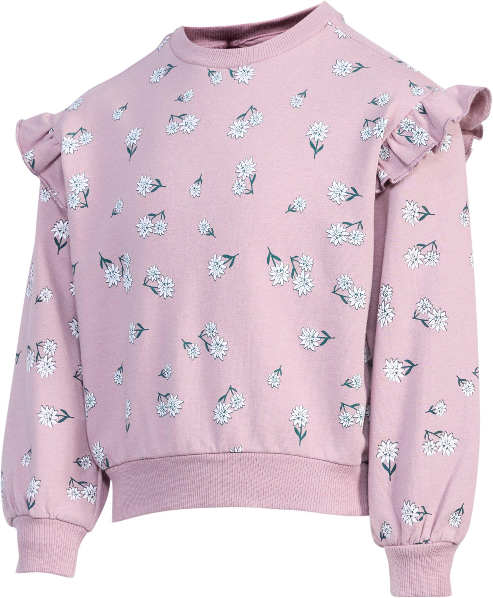 Product gallery image number 3 for product Poinsettia Print on Elderberry Sweatshirt - Girls