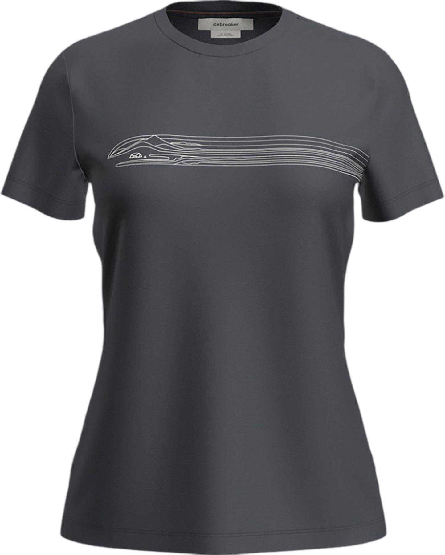 Image de produit pour T-shirt à manches courtes en mérinos 150 Tech Lite Camping Lines - Femme