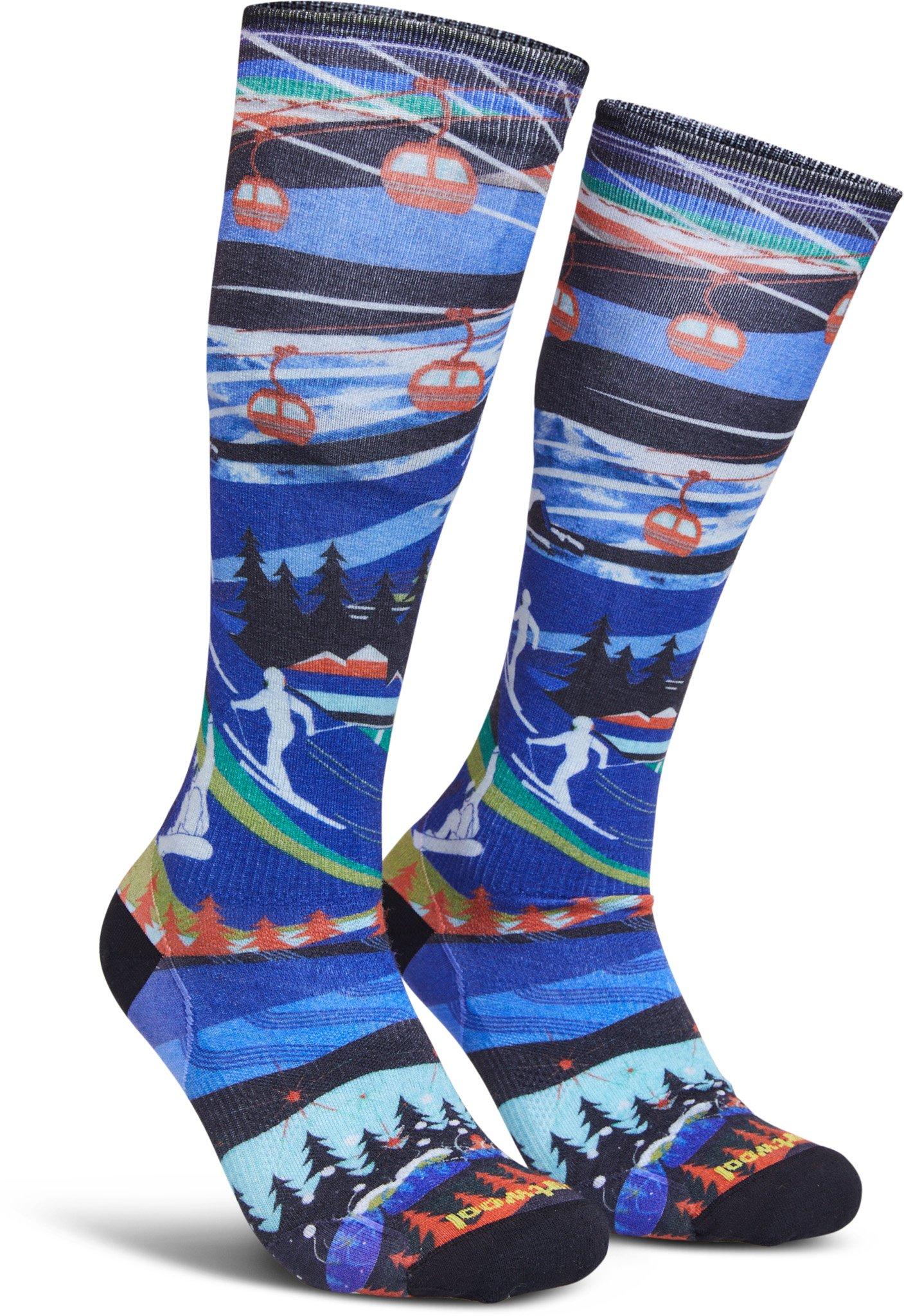 Product gallery image number 1 for product Ski Zero Cushion Skication Print OTC Socks - Youth