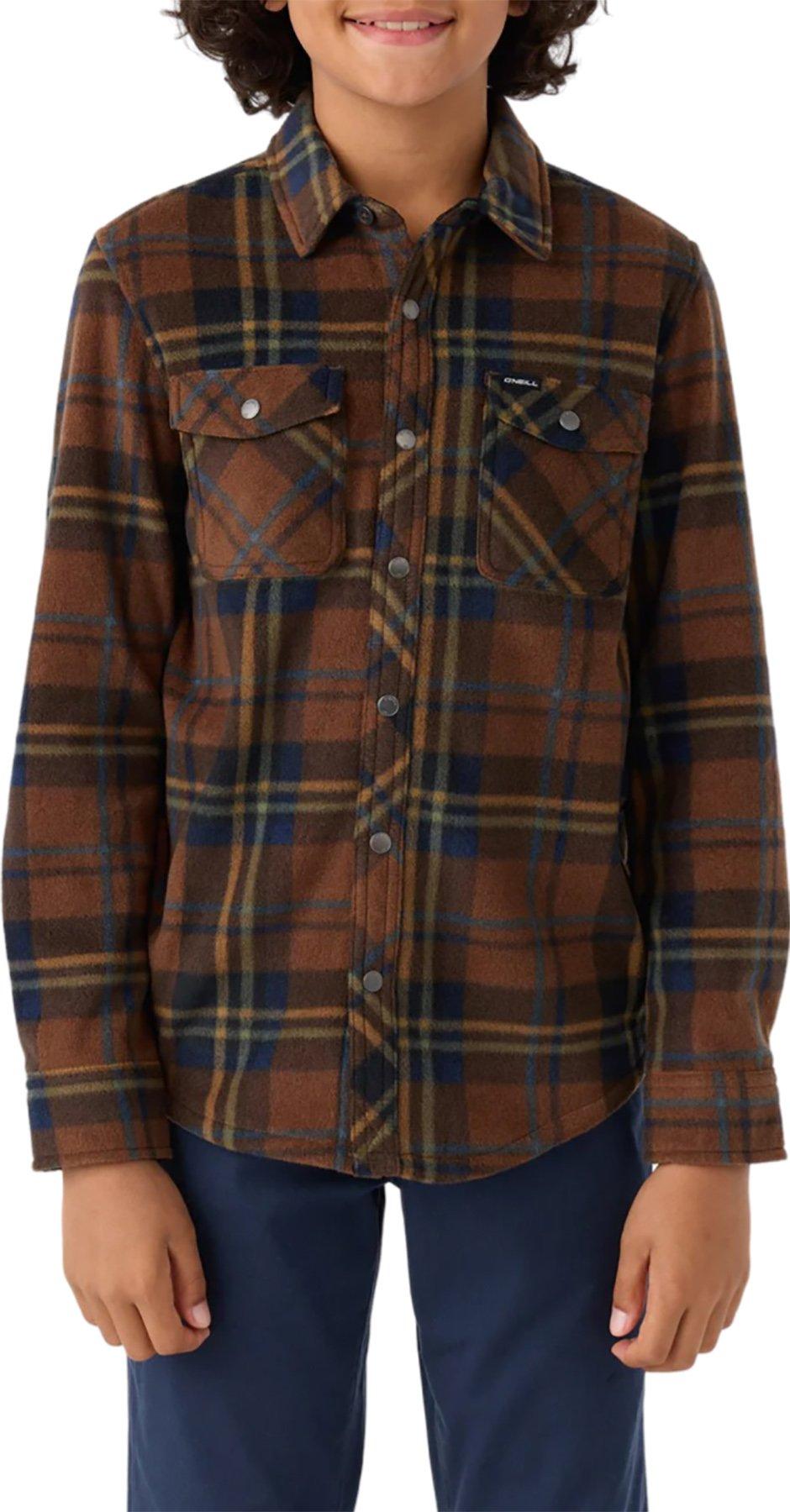 Product gallery image number 4 for product Glacier Plaid Superfleece Long Sleeve Shirt - Boys