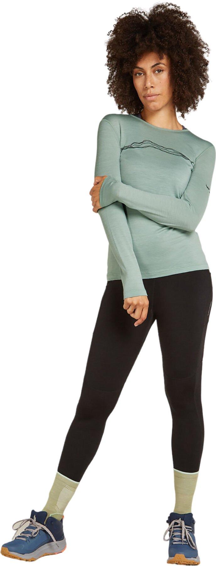 Product gallery image number 4 for product Merino 200 Oasis Mountain Pulse Long Sleeve Crewe Thermal Top - Women's