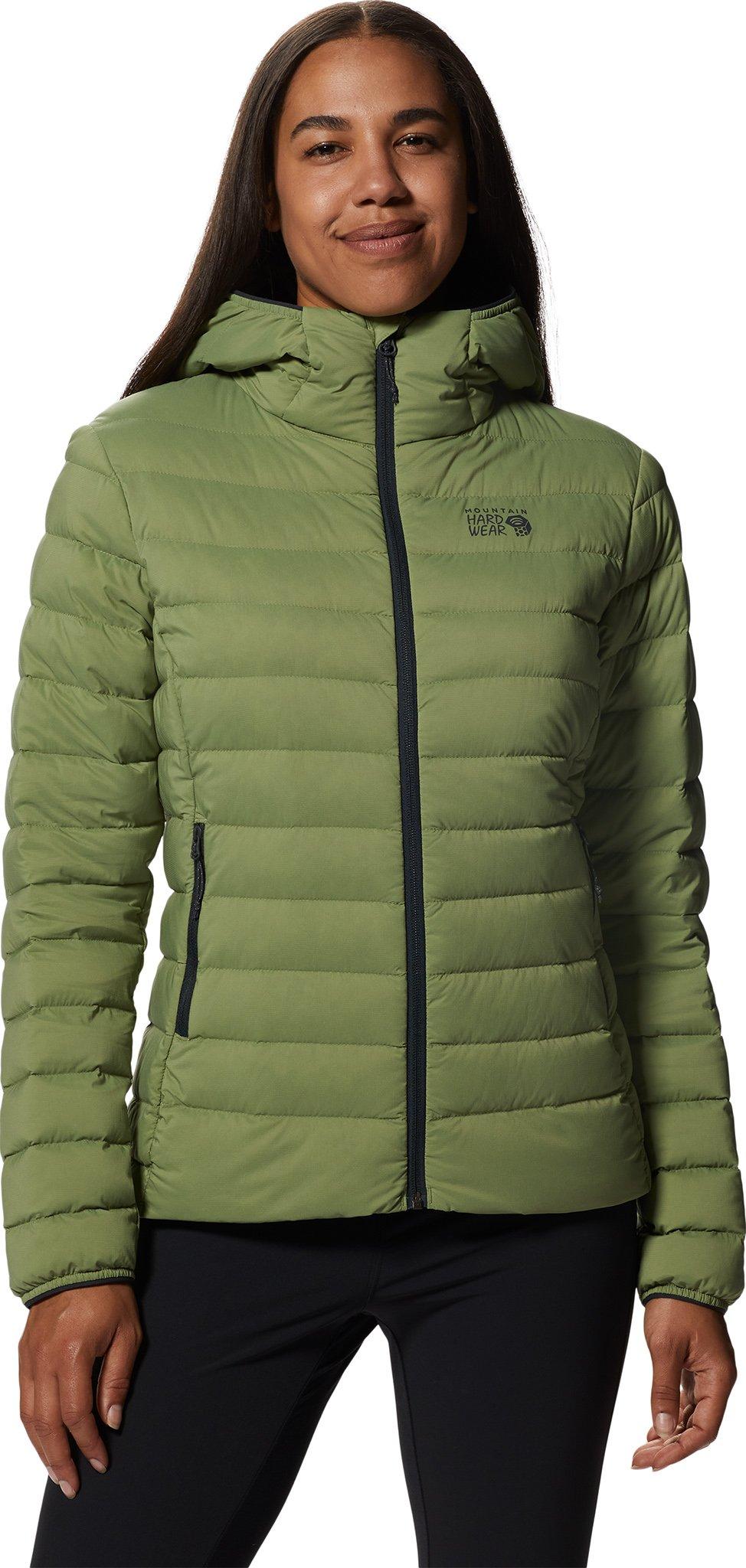 Image de produit pour Manteau à capuchon en duvet à glissière pleine longueur Deloro - Femme