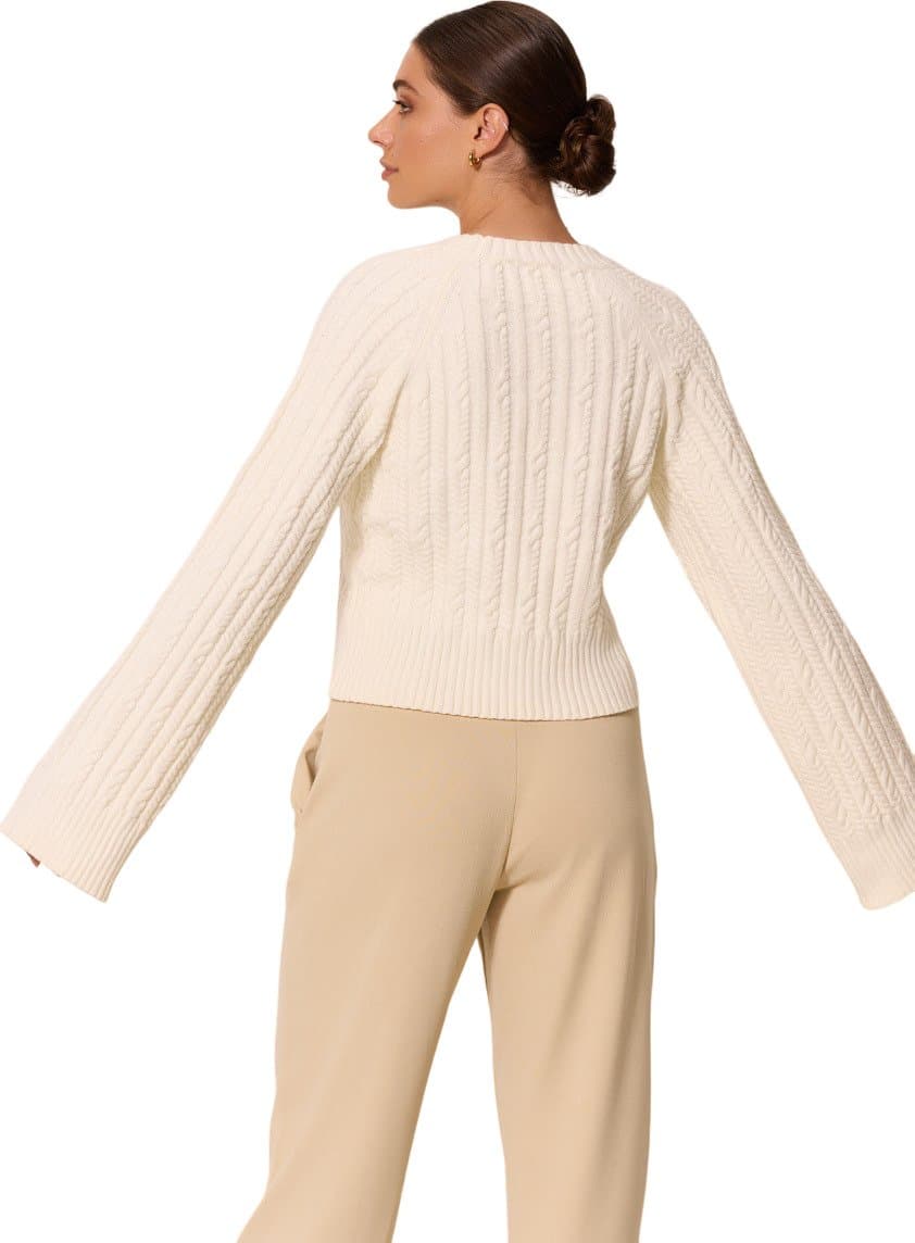 Product gallery image number 3 for product Blake Cable Knit Crewneck Sweater - Women's