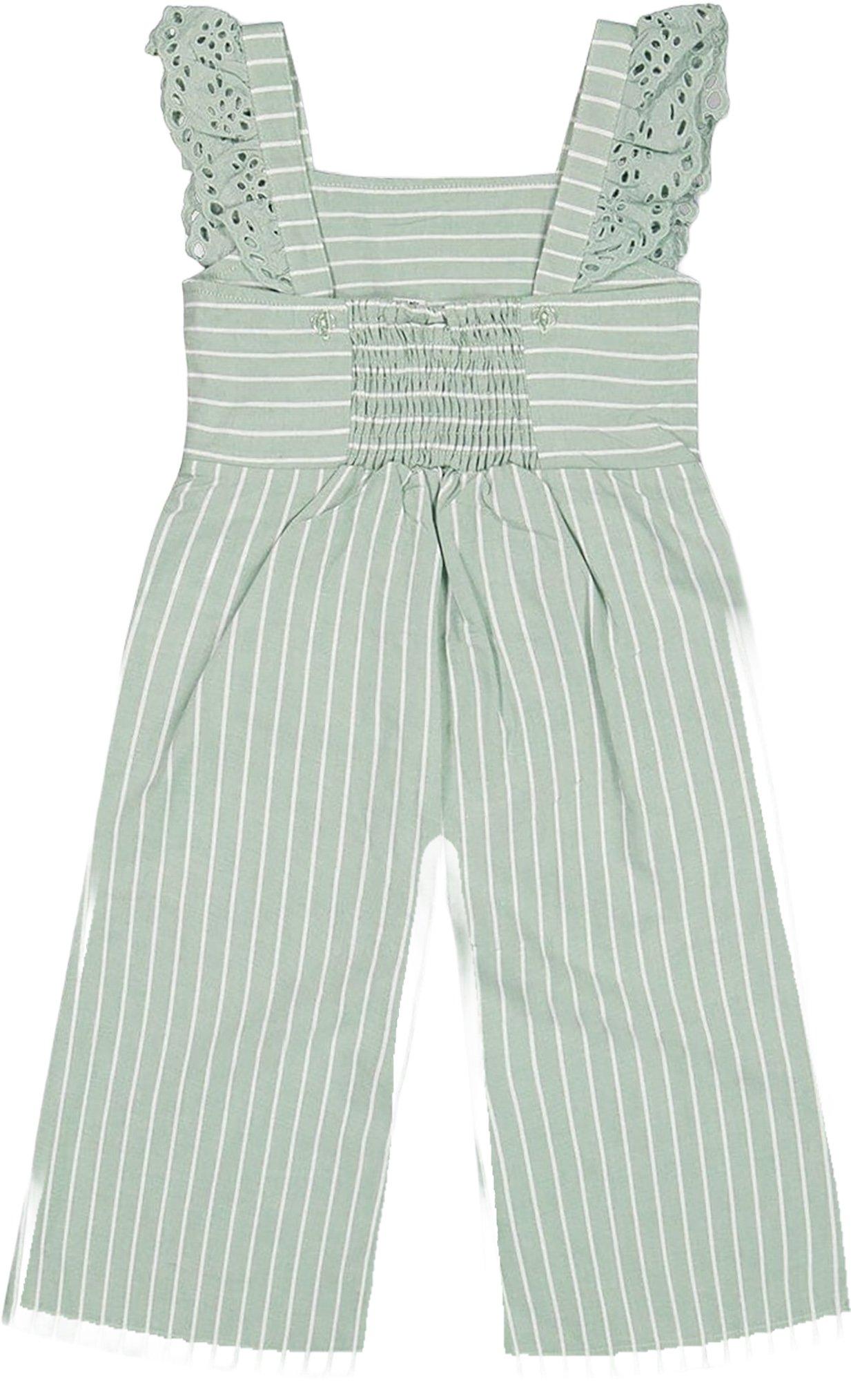 Product gallery image number 2 for product Sleeveless Stripe with Embroidered frills Jumpsuit - Big Girls