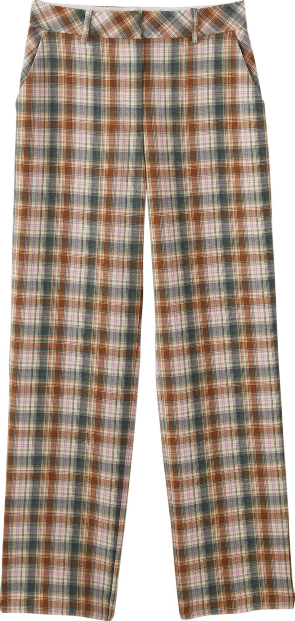 Numéro de l'image de la galerie de produits 1 pour le produit Pantalon à jambe droite à carreaux tissage double Jane - Femme