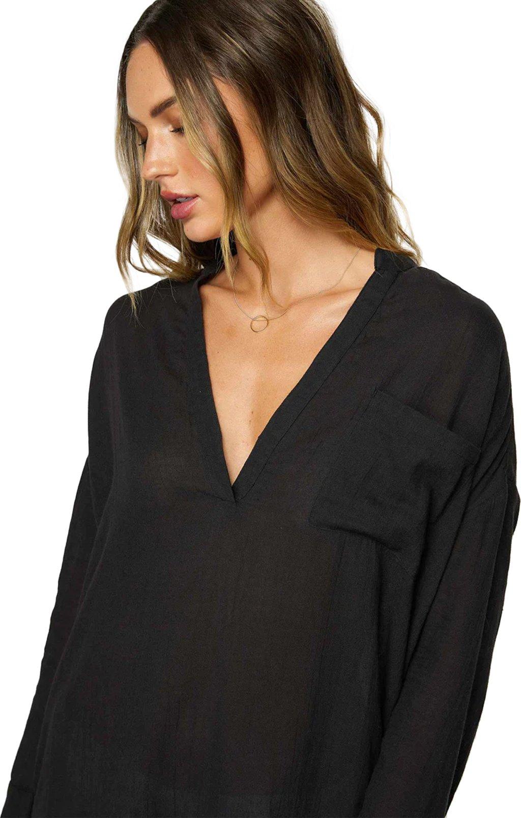 Product gallery image number 4 for product Belizin Woven Long Sleeve Mini Coverup Dress - Women's