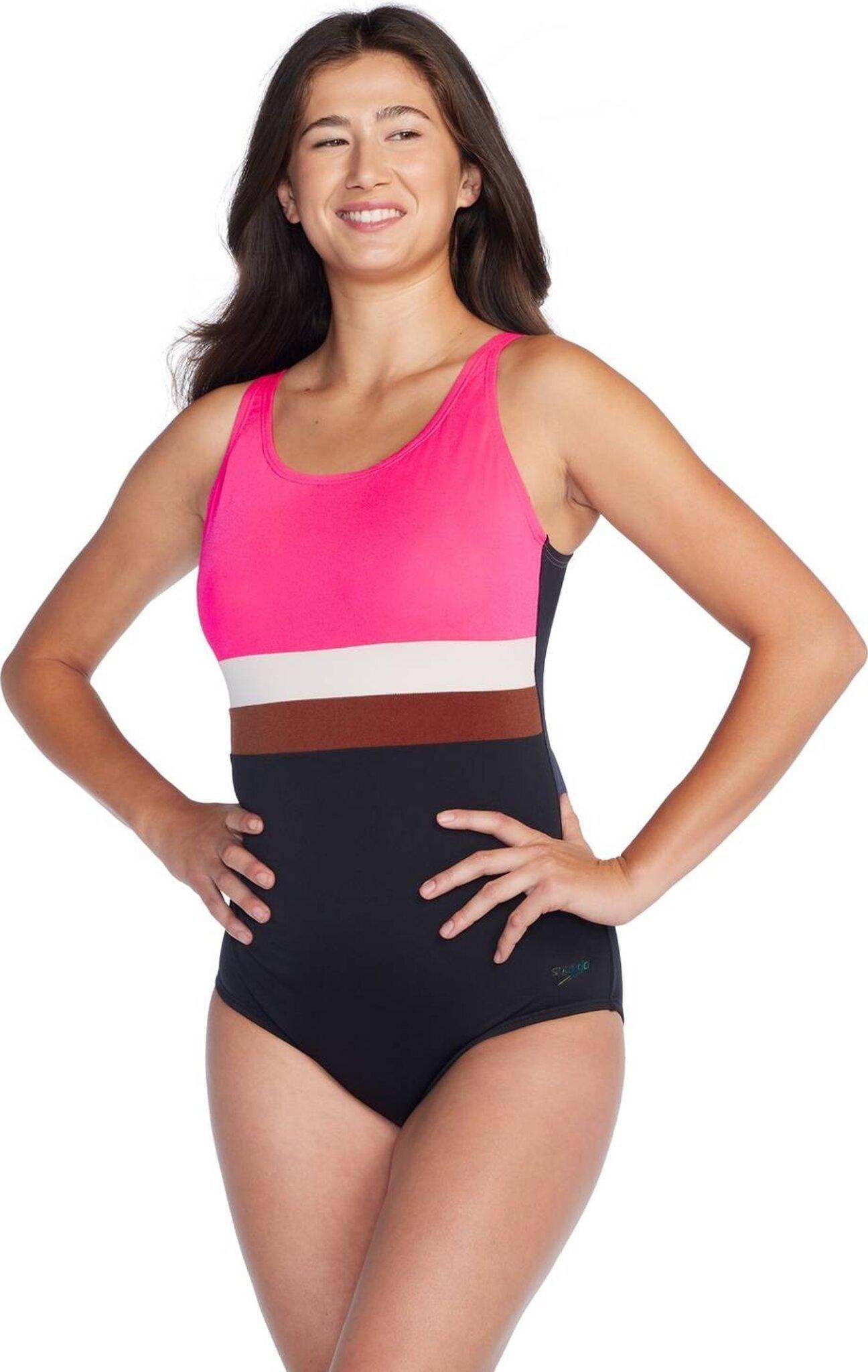 Numéro de l'image de la galerie de produits 1 pour le produit Maillot de bain une pièce à bandes couleurs contrastantes - Femme