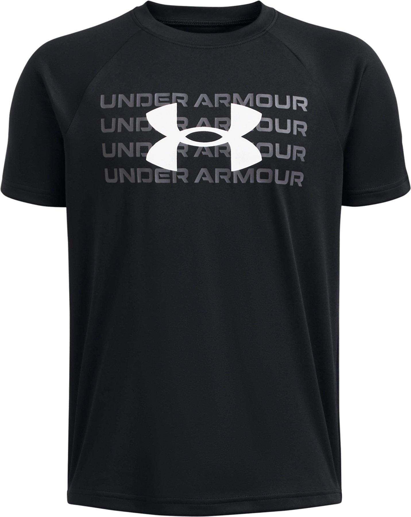 Product image for UA Tech Wordmark Logo Short Sleeve T-Shirt - Boys