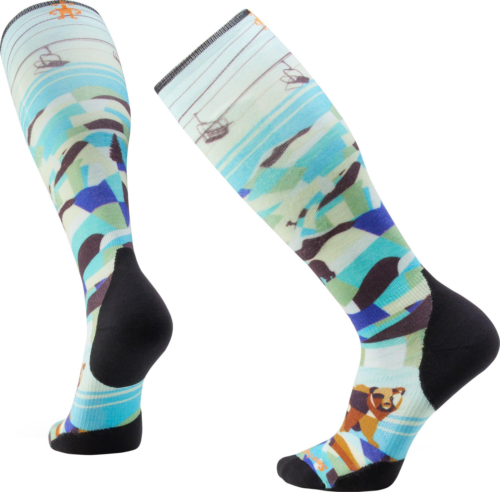 Product image for Ski Targeted Cushion Backcountry Bear Print OTC Socks - Unisex