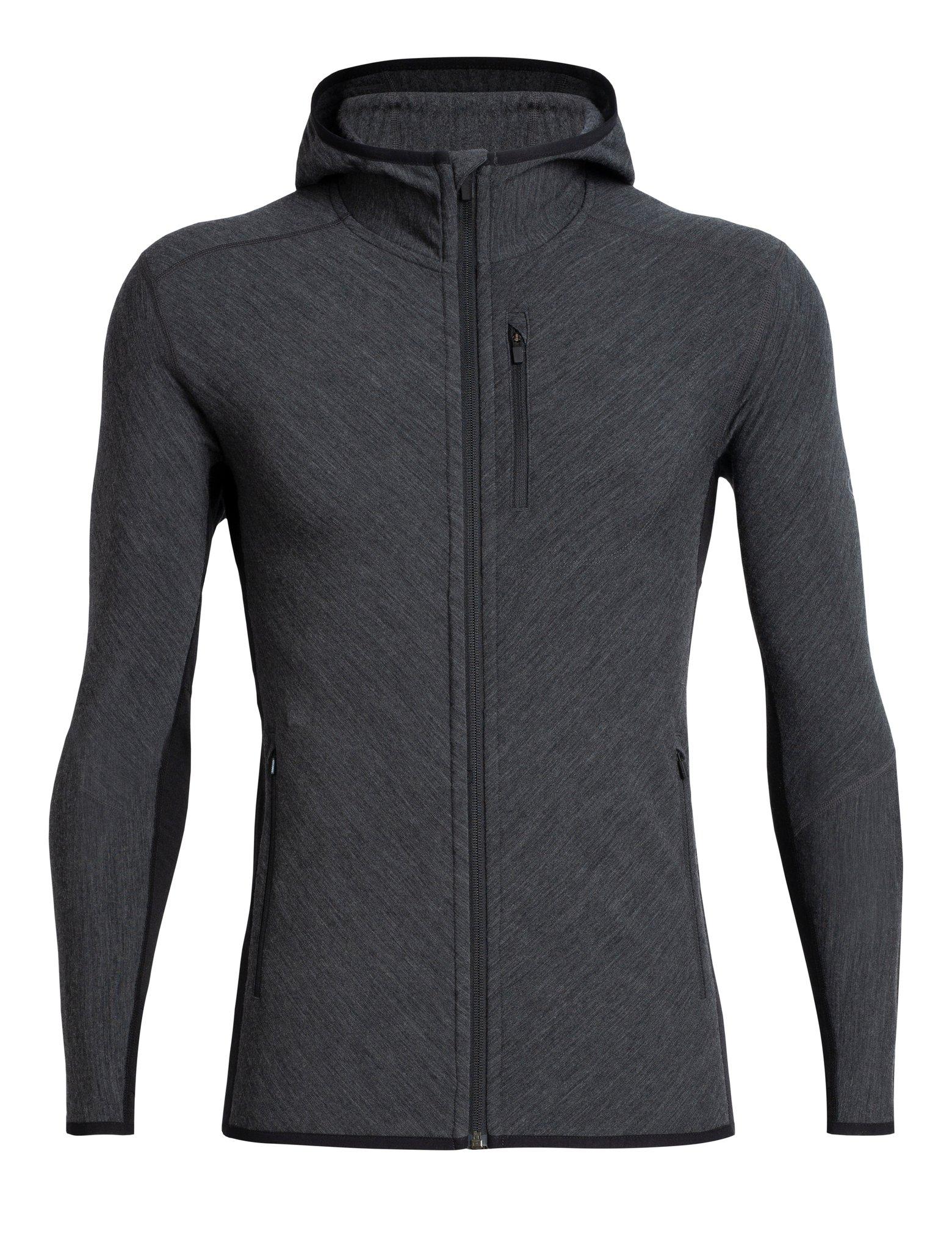 Image de produit pour Icebreaker Men's Descender Long Sleeve Zip Hoodie | Midnight Navy Blue | Merino Wool/Lycra/Nylon