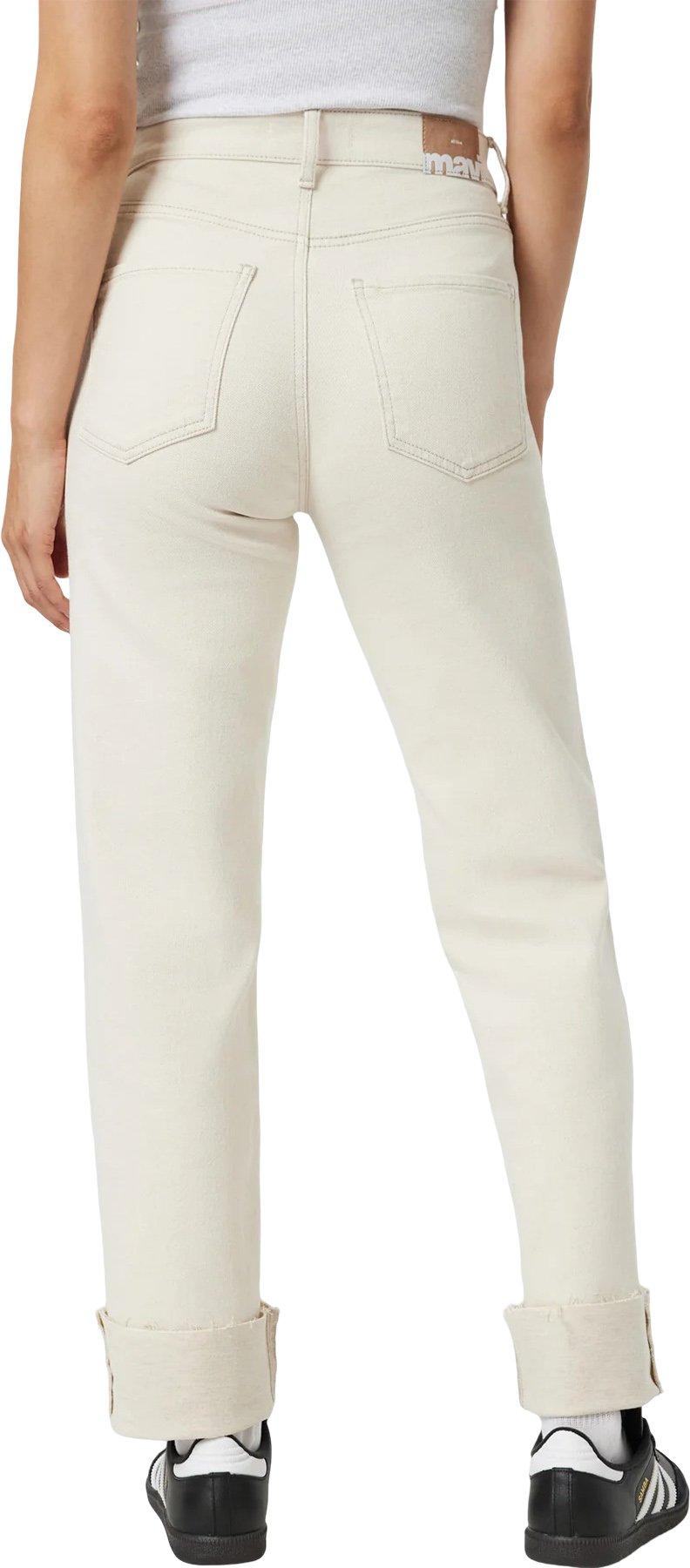 Numéro de l'image de la galerie de produits 2 pour le produit Pantalon en denim à jambe droite et revers Savannah - Femme