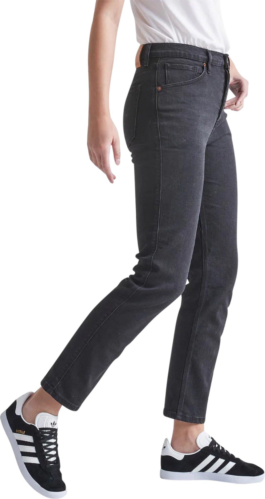 Product gallery image number 3 for product Midweight Performance Denim High Rise Straight Jeans - Aged Black - Women's