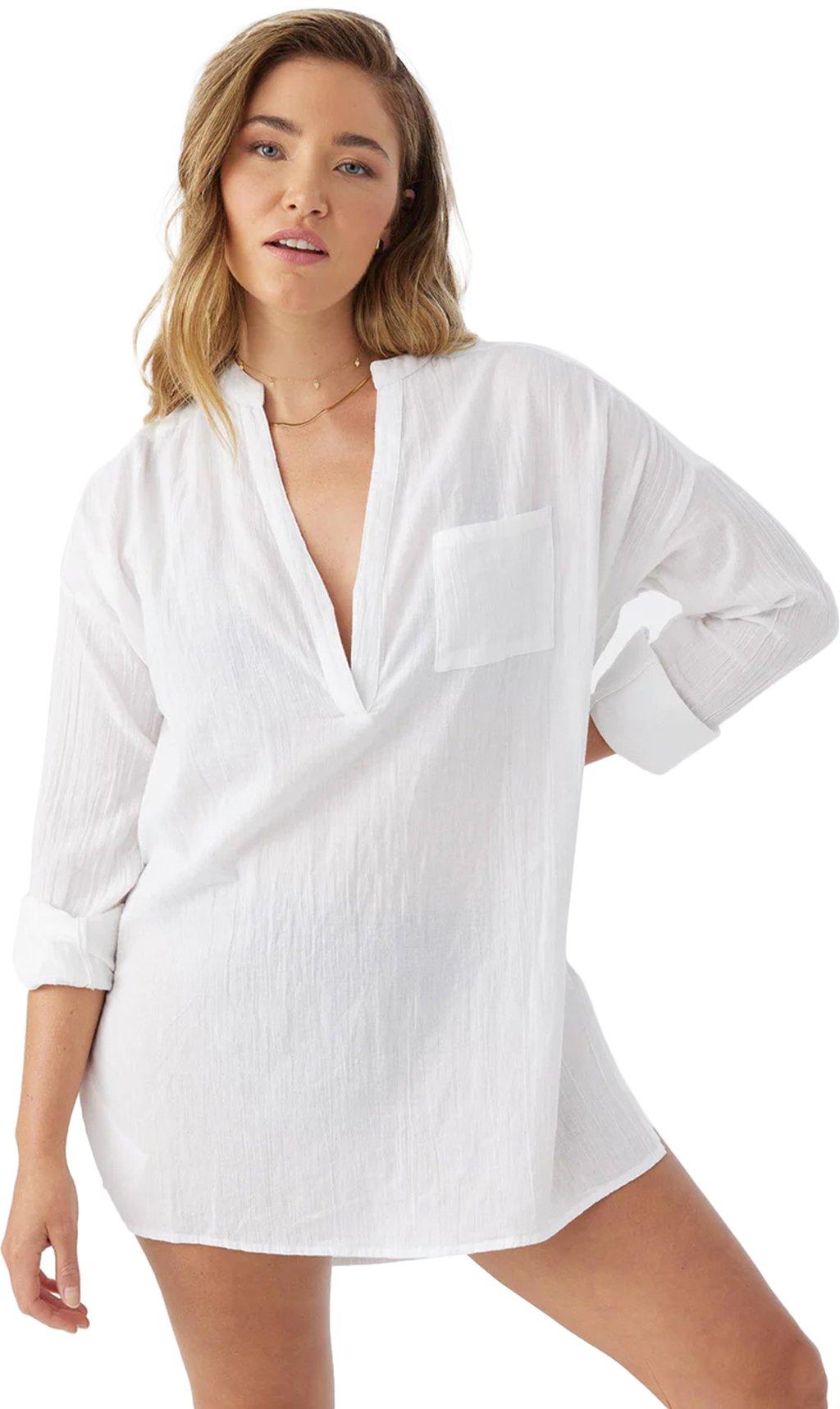 Product gallery image number 4 for product Belizin Woven Long Sleeve Mini Coverup Dress - Women's