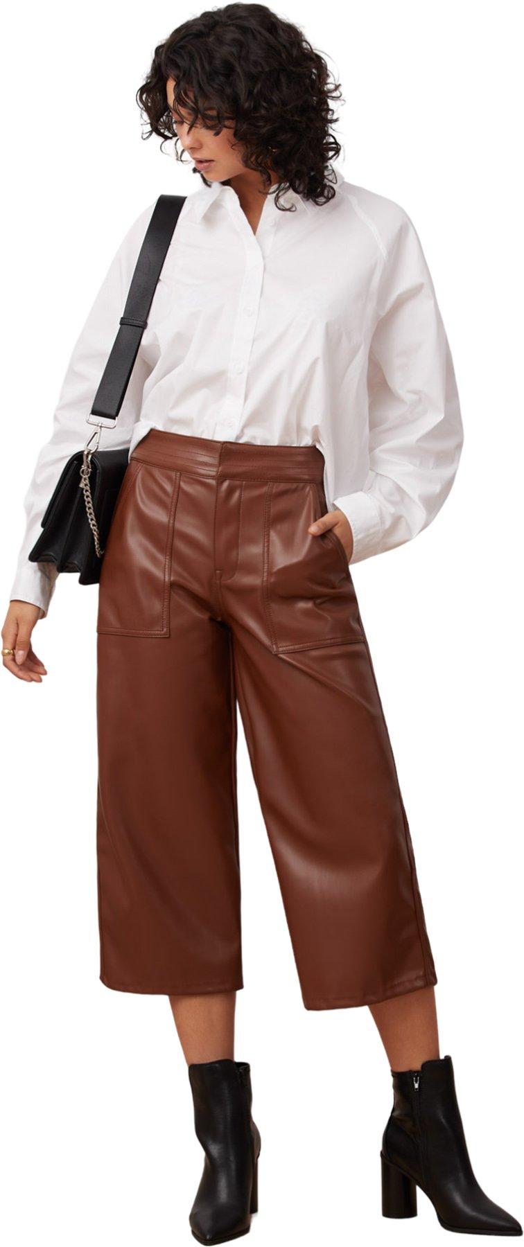 Product gallery image number 4 for product Lily High Rise Wide Leg Vegan Leather Pant - Women's