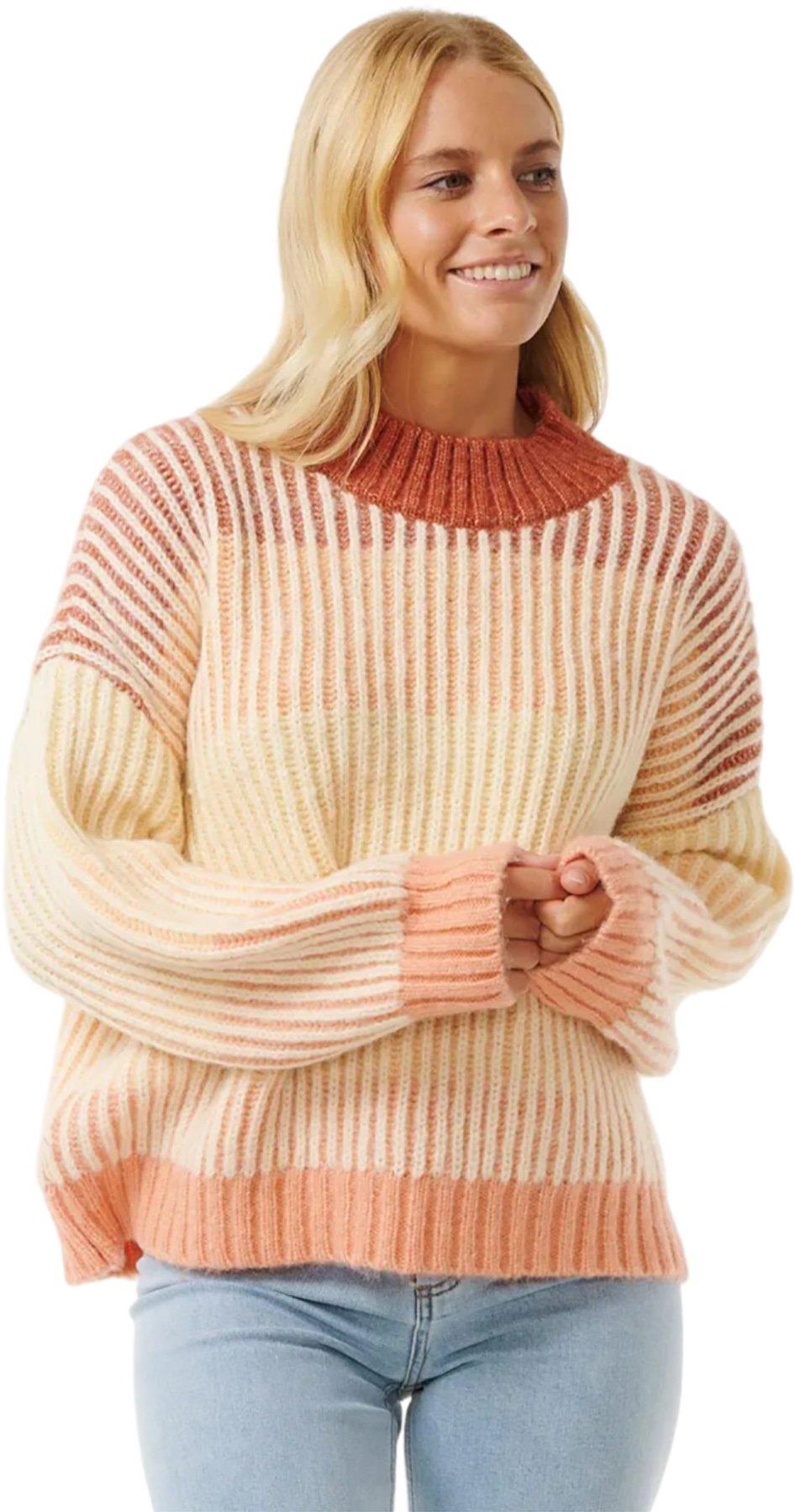 Image de produit pour Chandail à col rond en tricot côtelé Soleil - Femme