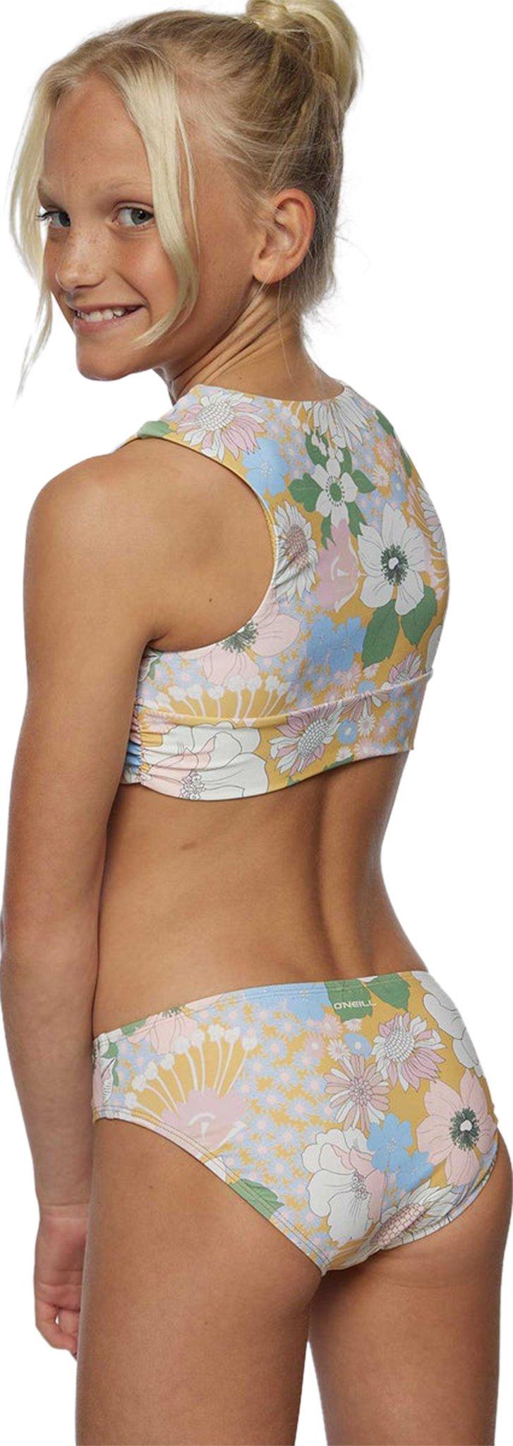 Product gallery image number 5 for product Twiggy Banded Tie Front High Neck Swim Set - Girls