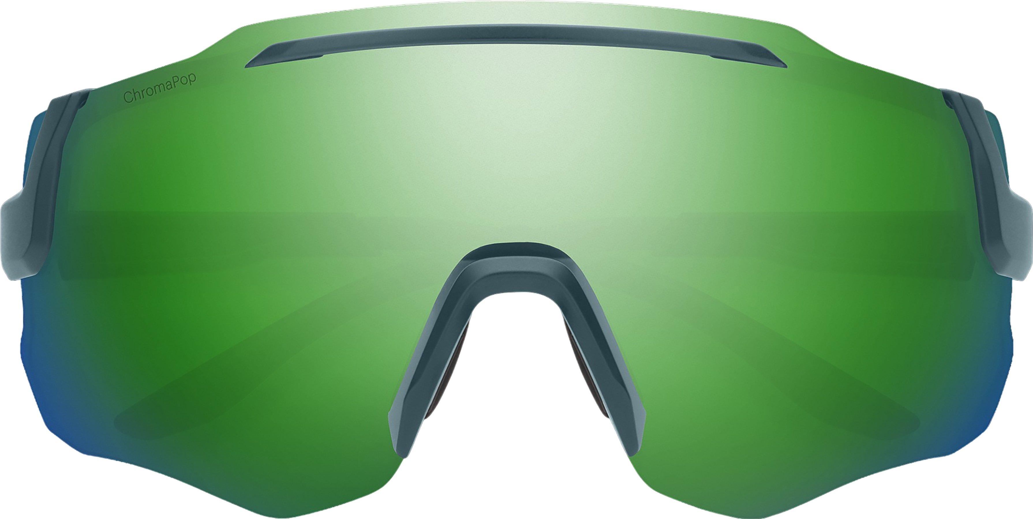 Product gallery image number 3 for product Momentum Sunglasses - Matte Stone/Moss - ChromaPop Green Mirror Lens - Unisex