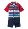 Couleur: Collegiate Navy Texture Stripe - Moutain Red