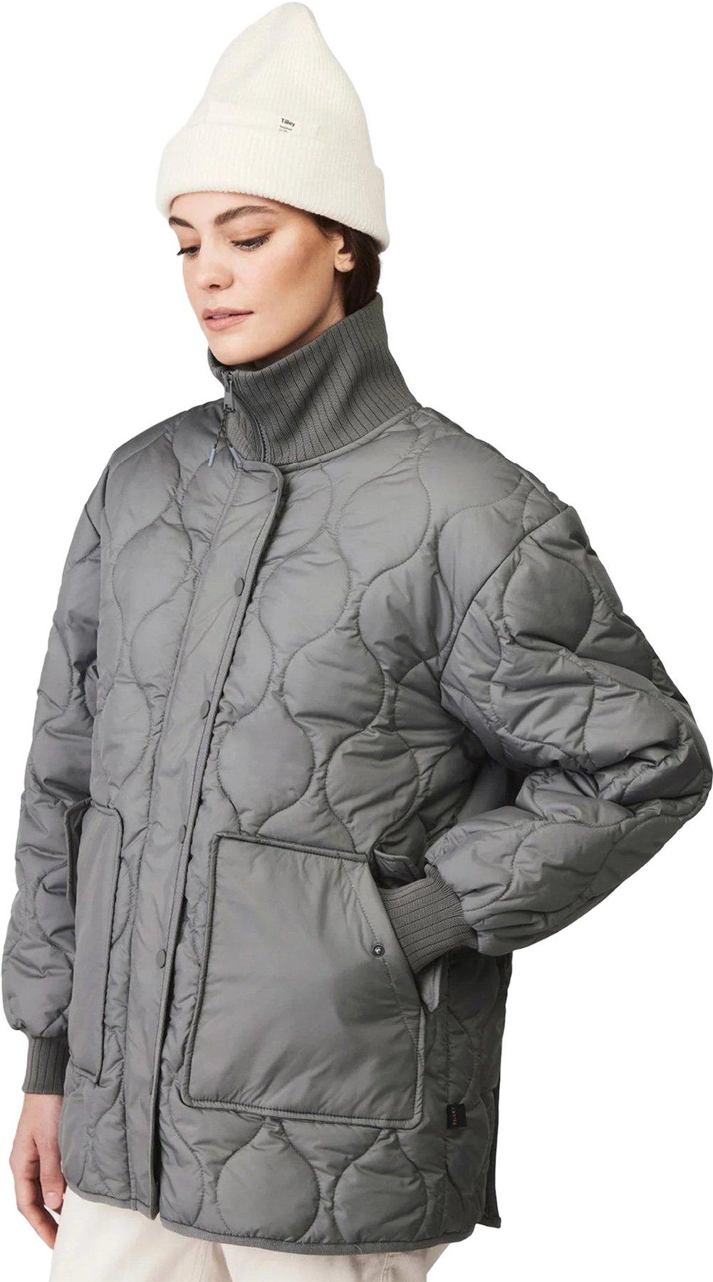 Product gallery image number 5 for product Rib Collar Quilted Coat - Women's