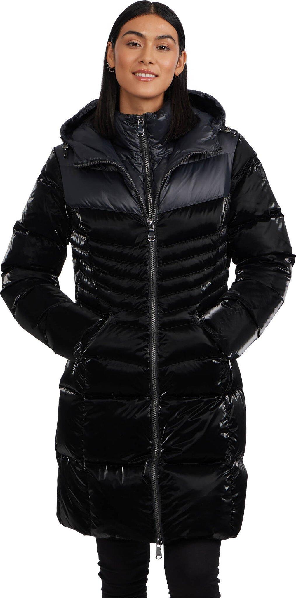 Product gallery image number 1 for product Shaye Mixed Media Chevron Quilted Puffer Jacket - Women's