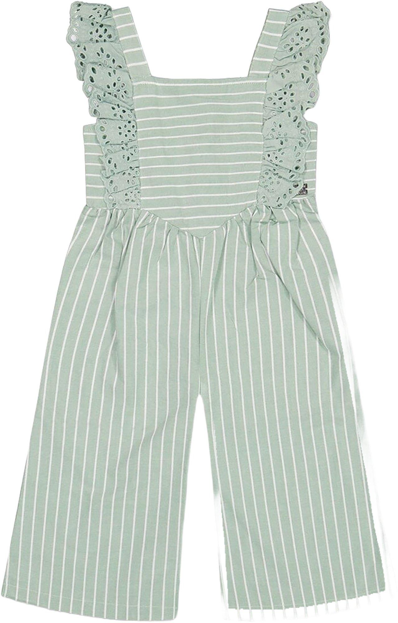 Product gallery image number 1 for product Sleeveless Stripe with Embroidered frills Jumpsuit - Big Girls