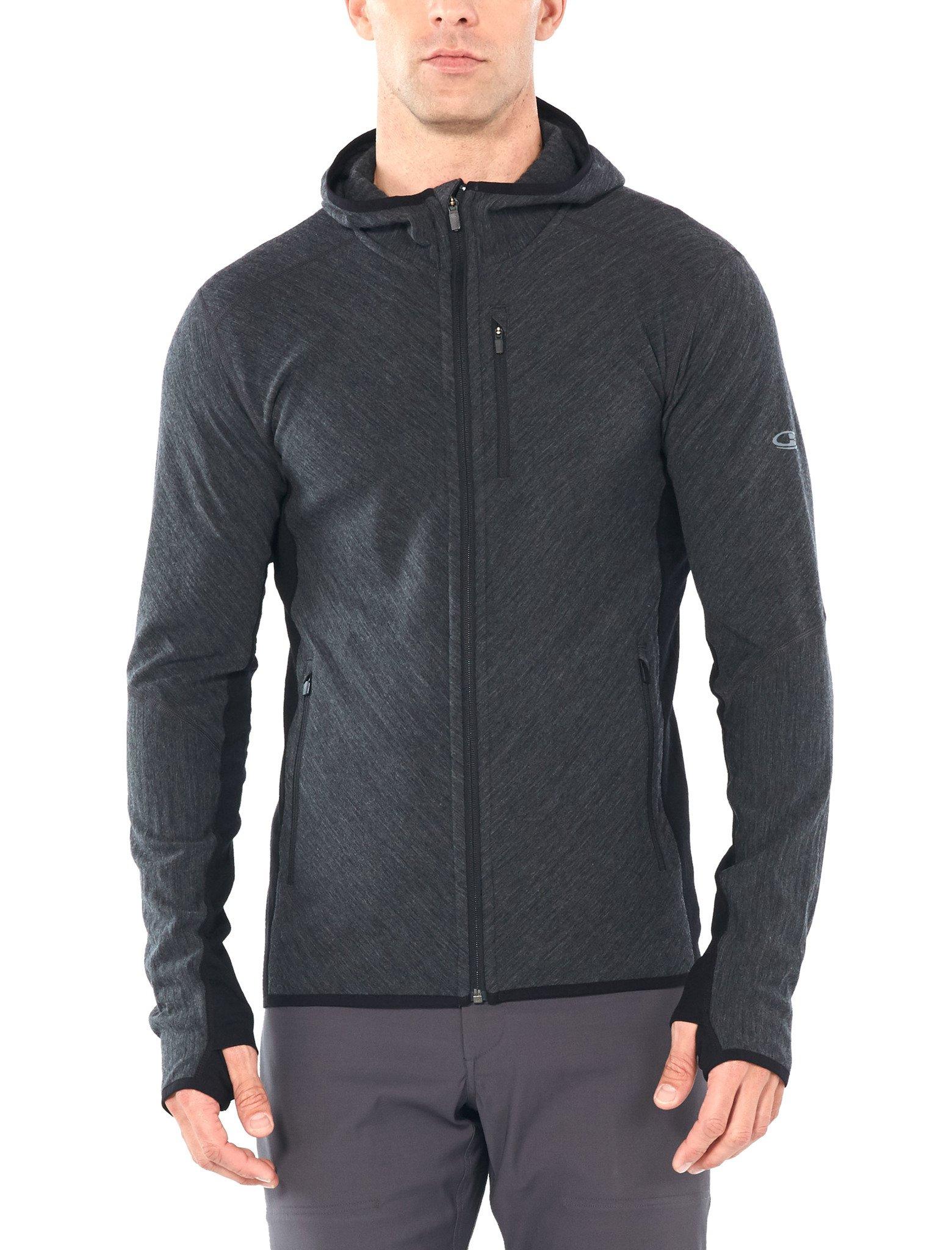 Numéro de l'image de la galerie de produits 4 pour le produit Icebreaker Men's Descender Long Sleeve Zip Hoodie | Midnight Navy Blue | Merino Wool/Lycra/Nylon