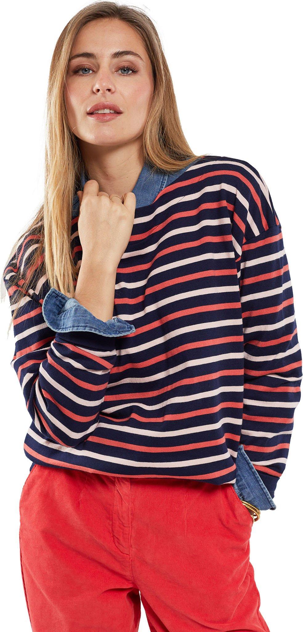 Product gallery image number 1 for product Rustic Cotton Breton Tricolor Striped Jersey - Women's