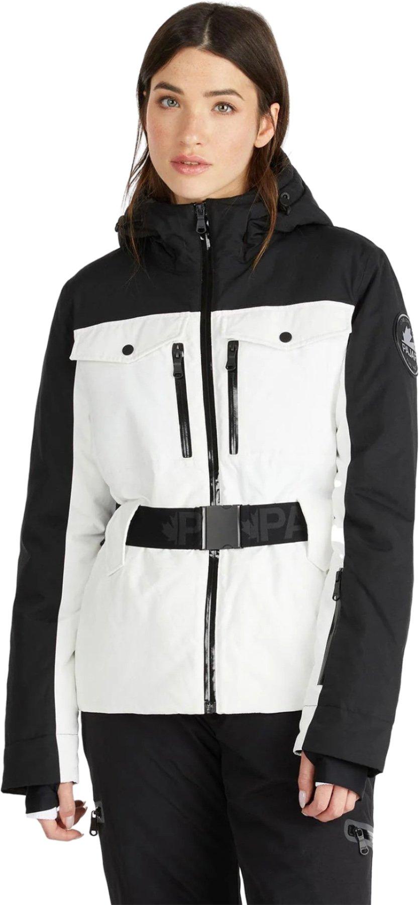 Image de produit pour Manteau de ski en matériaux assortis avec ceinture et capuchon fixe Gabbi - Femme