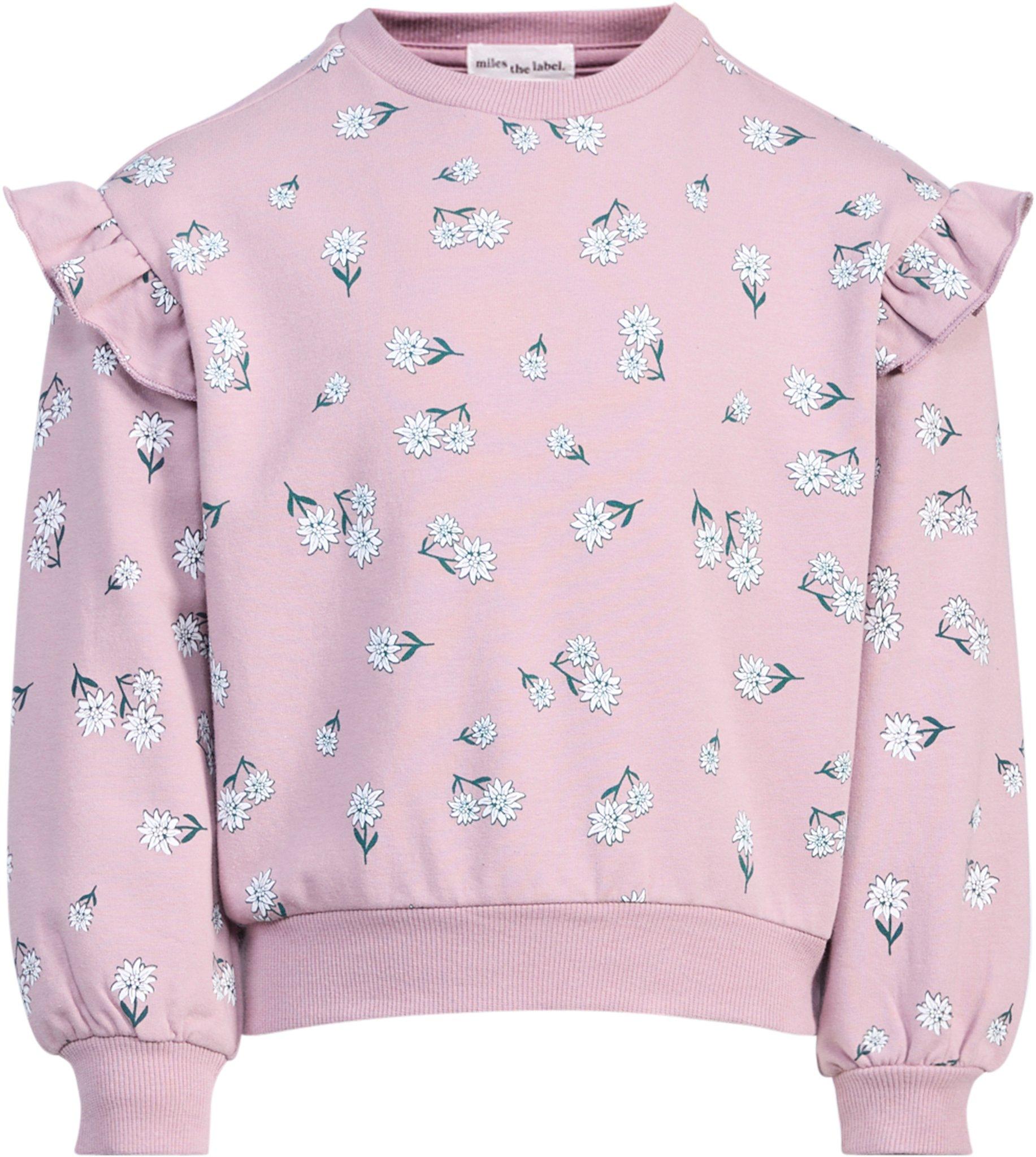 Product image for Poinsettia Print on Elderberry Sweatshirt - Girls