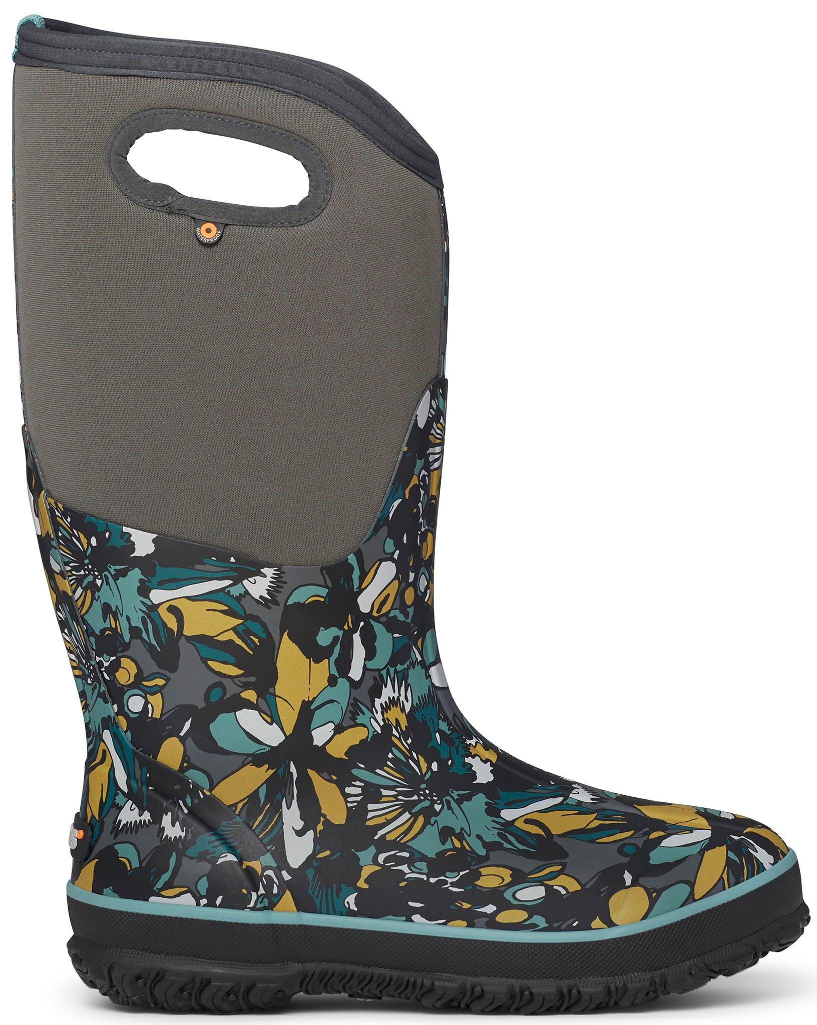 Product gallery image number 1 for product Classic Flower Wide Calf Boots - Women's