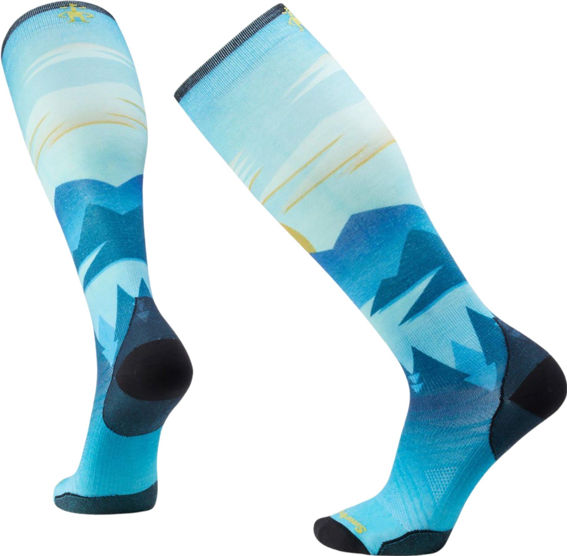 Product gallery image number 1 for product Ski Zero Cushion Chasing Mountains Print OTC Socks - Unisex