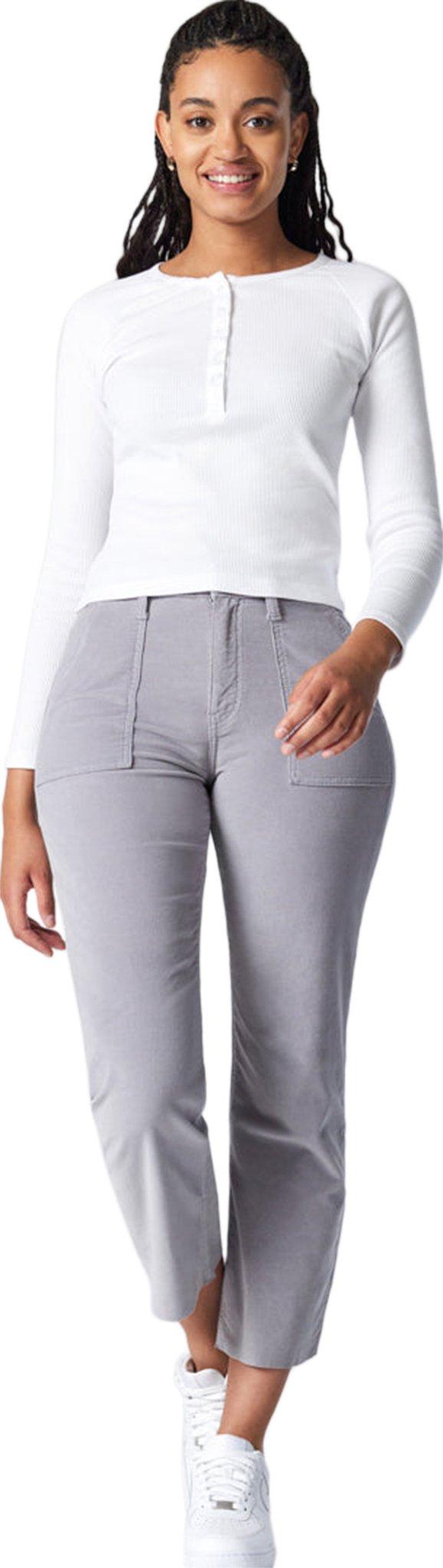 Image de produit pour Pantalon en velours côtelé à jambe droite avec poche avant Shelia - Femme