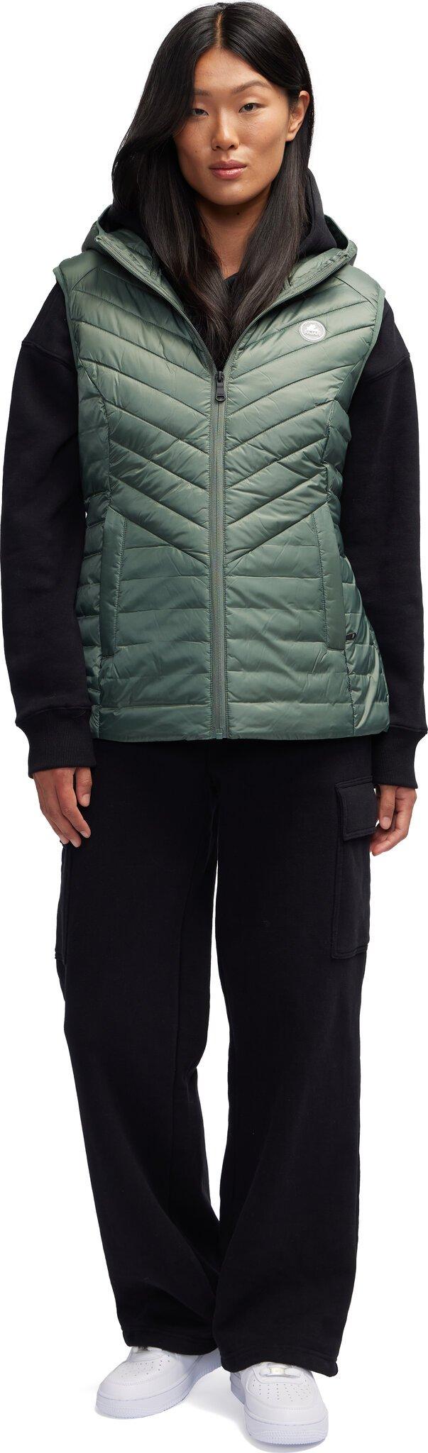 Product gallery image number 3 for product Collette Chevron Quilted Lightweight Puffer Vest with Fixed Hood - Women's