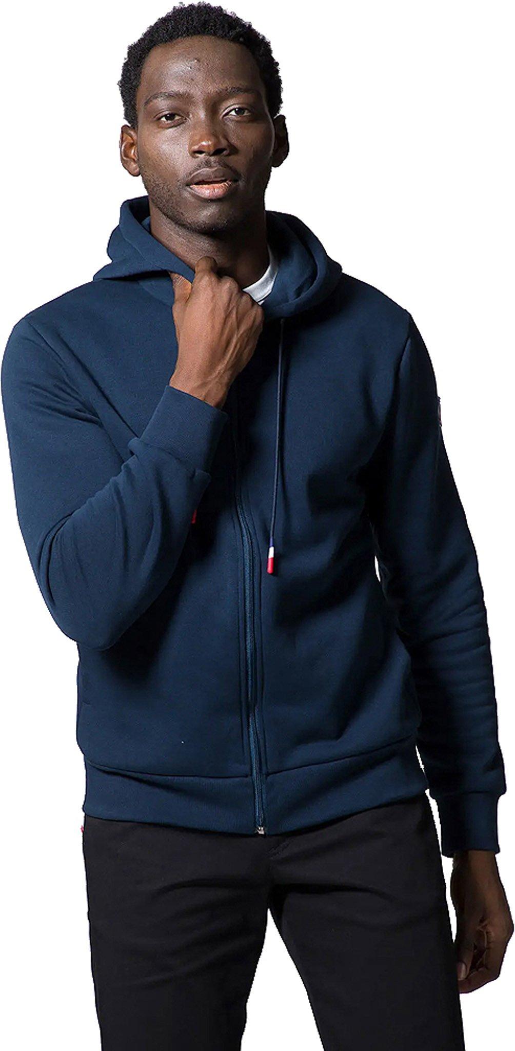 Product gallery image number 1 for product Full-Zip Logo Cotton Hooded Sweatshirt -Men's