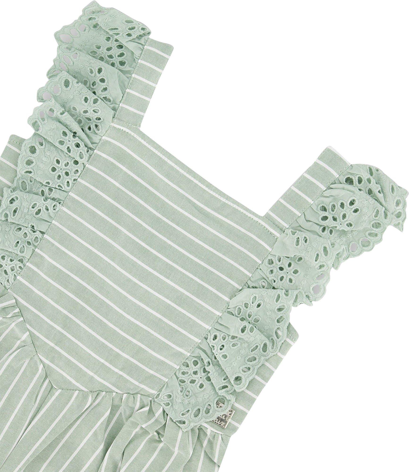 Product gallery image number 3 for product Sleeveless Stripe with Embroidered frills Jumpsuit - Big Girls