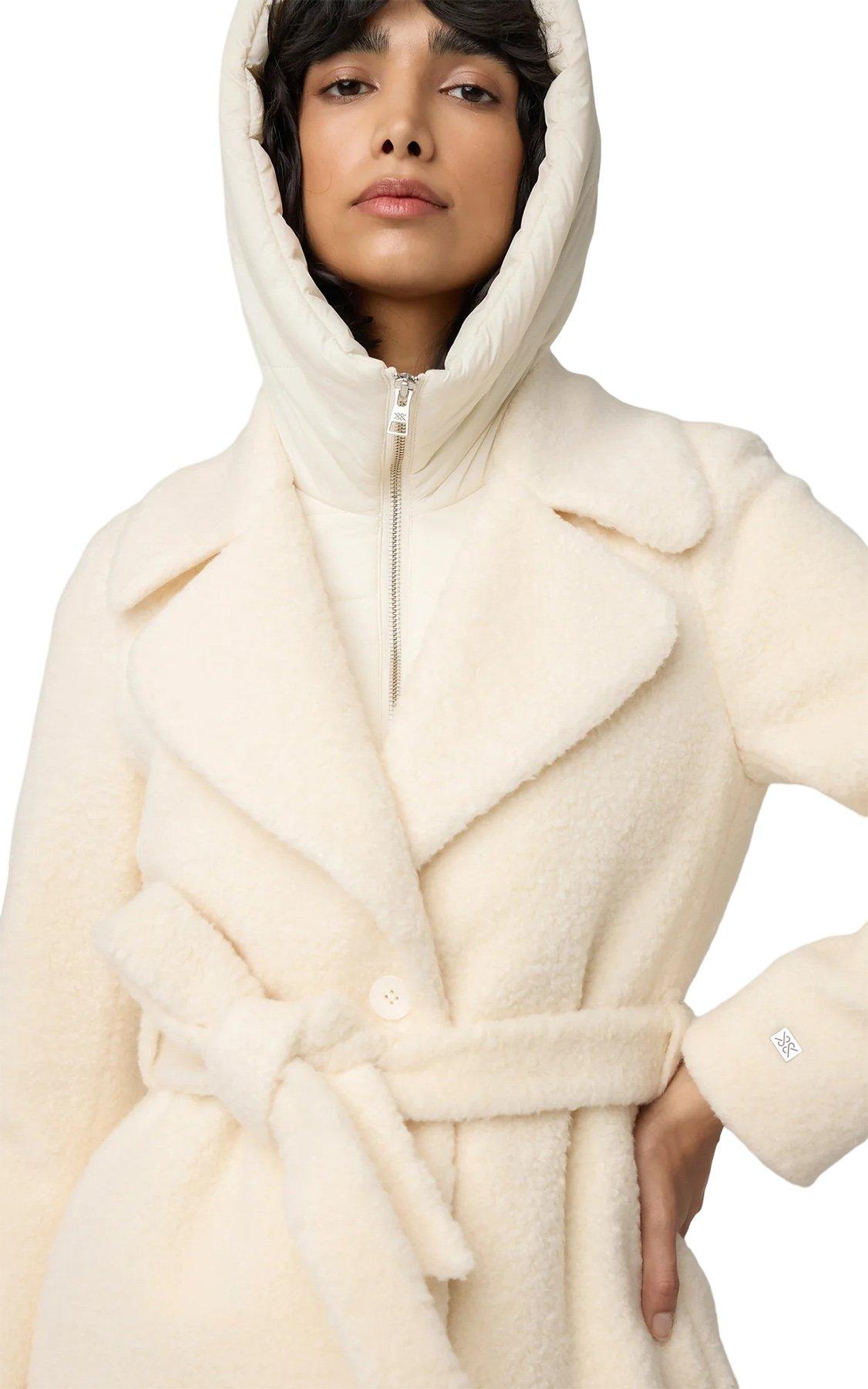 Product gallery image number 3 for product Monique Semi-Fitted Wool Blend Sherpa Coat with Bib and Hood - Women's