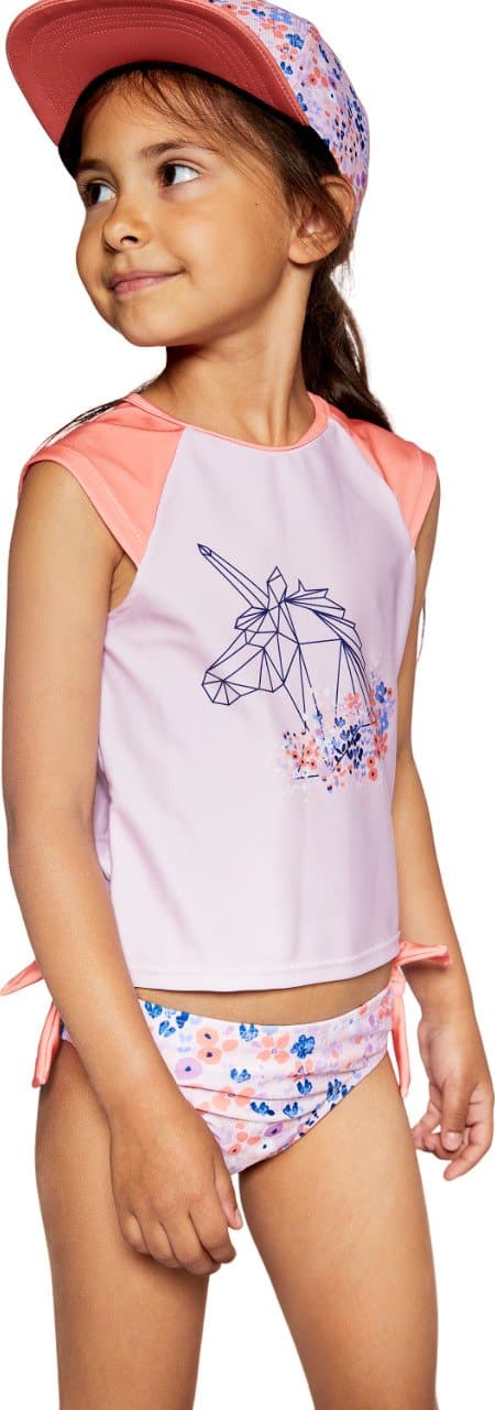 Product gallery image number 3 for product Printed Short Sleeve Two Piece Rashguard - Little Girls