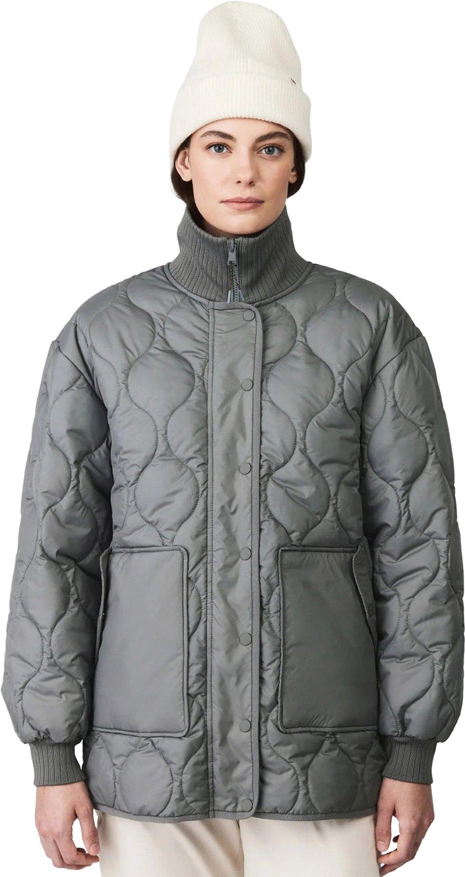 Product gallery image number 4 for product Rib Collar Quilted Coat - Women's