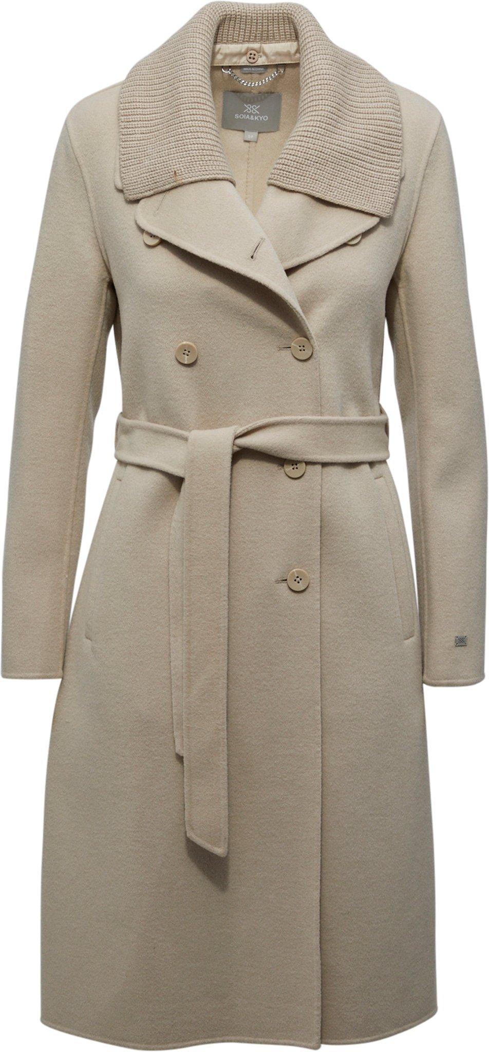 Product gallery image number 8 for product Anna Double-Face Wool Coat with Detachable Chunky Knit Collar - Women's