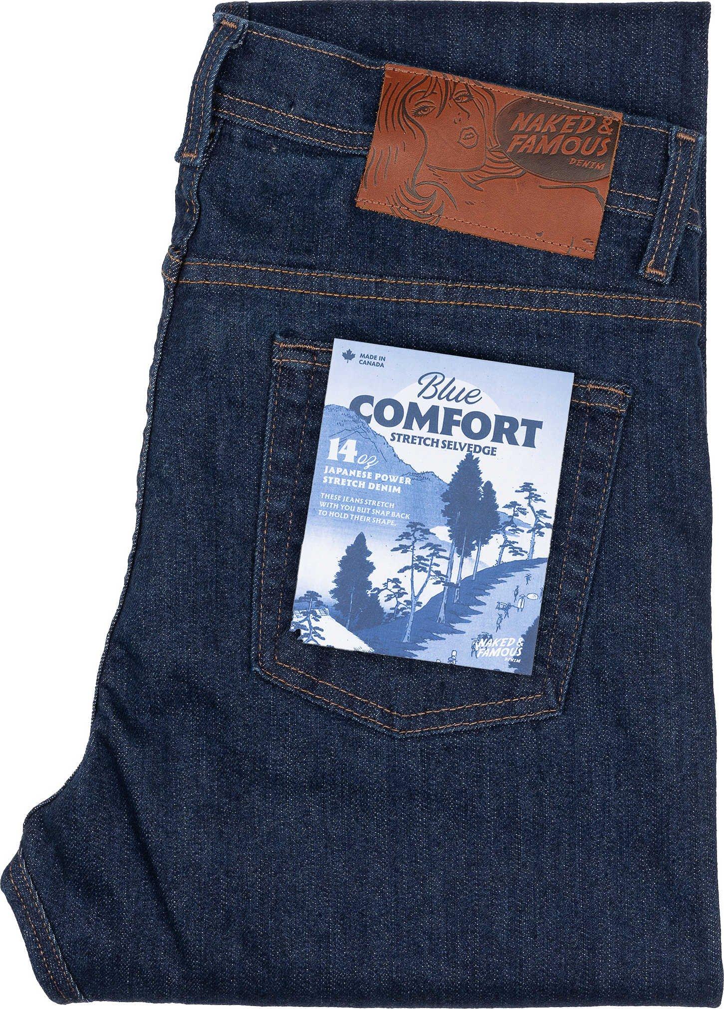 Product gallery image number 5 for product Weird Guy Blue Comfort Stretch Selvedge Jeans - Men's