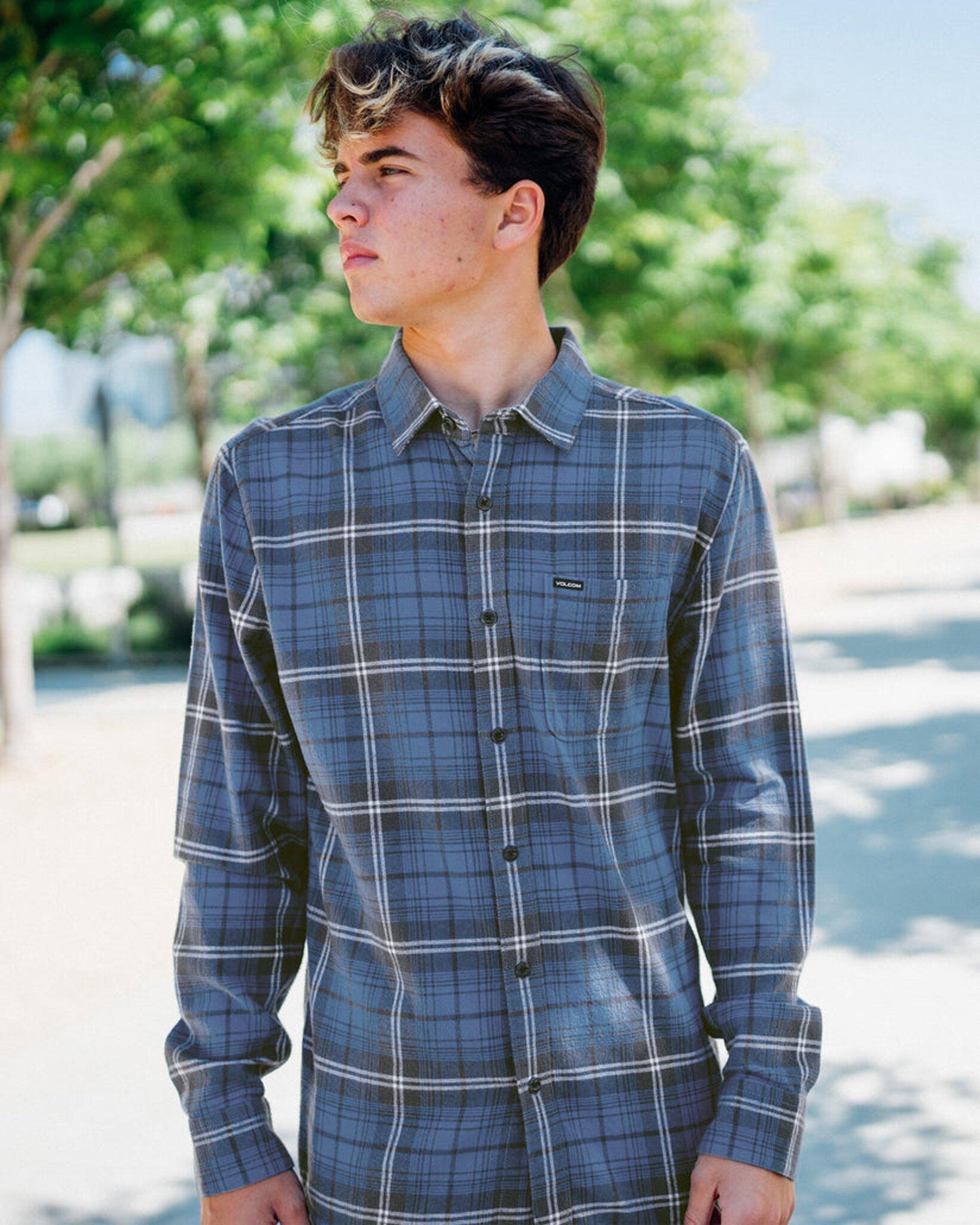 Product gallery image number 2 for product Caden Plaid Long Sleeve Flannel Shirt - Men's