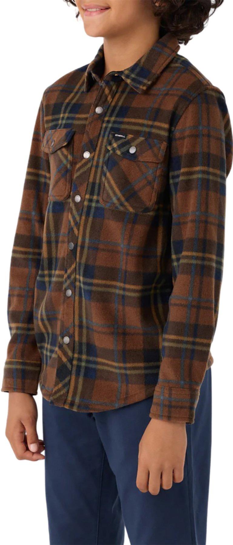 Product gallery image number 5 for product Glacier Plaid Superfleece Long Sleeve Shirt - Boys