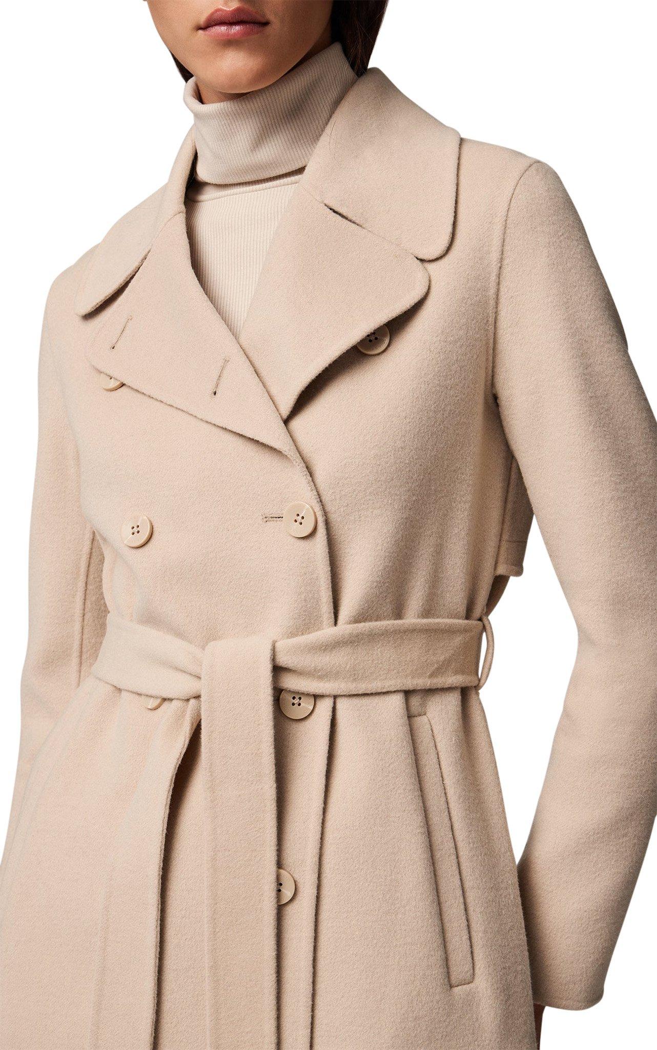 Product gallery image number 5 for product Anna Double-Face Wool Coat with Detachable Chunky Knit Collar - Women's