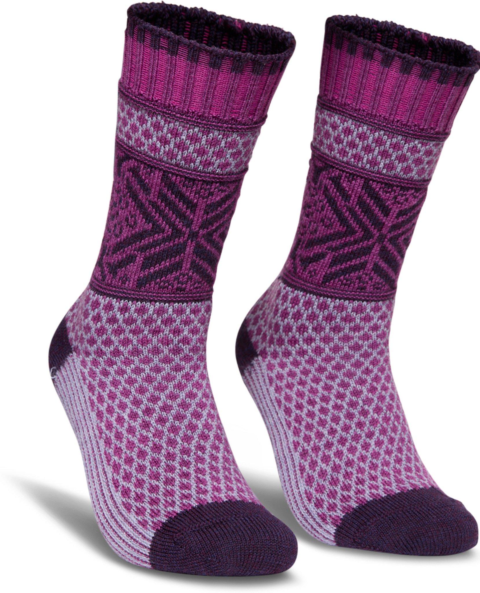 Product gallery image number 1 for product Everyday Popcorn Snowflake Pattern Crew Socks - Unisex