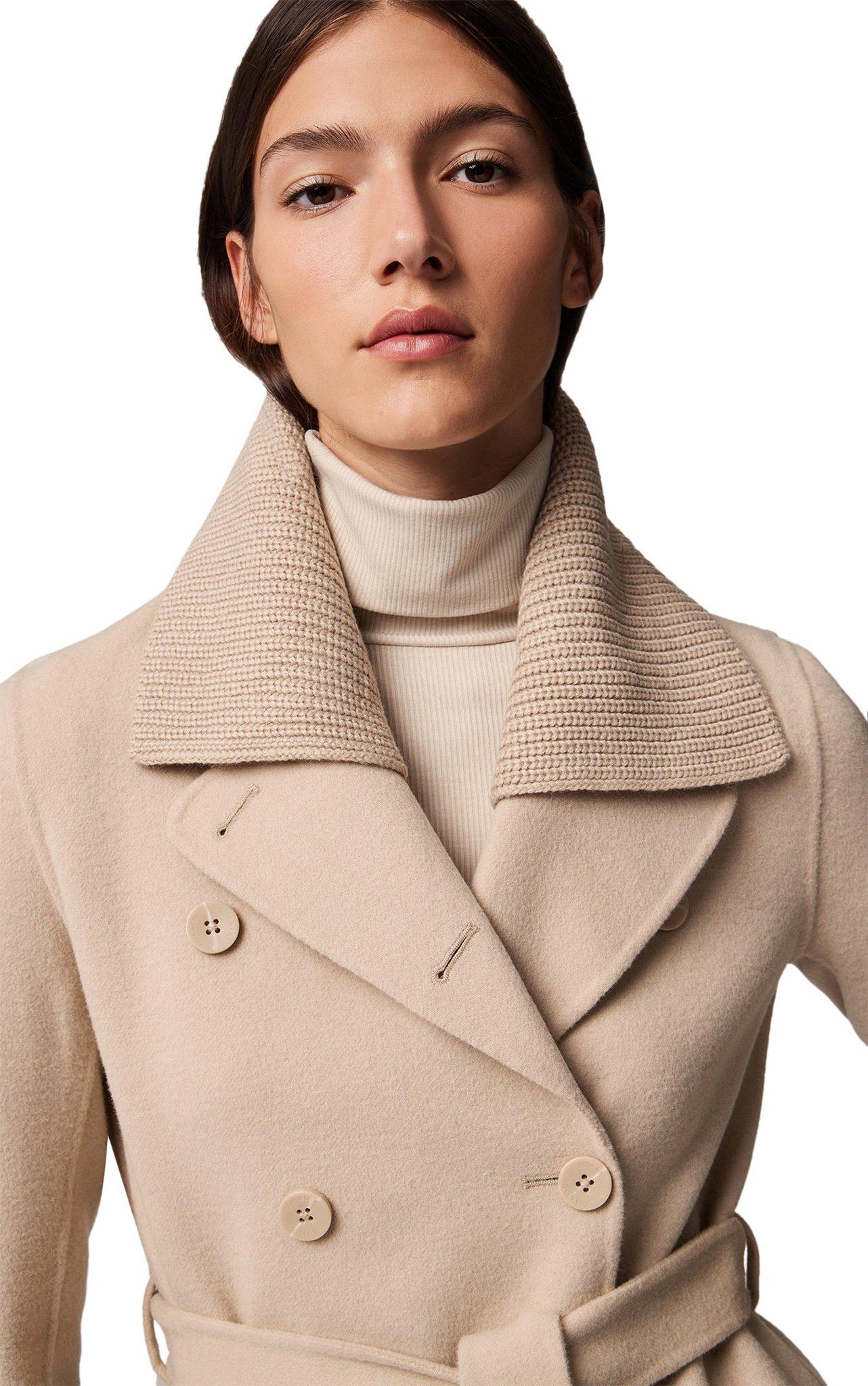 Product gallery image number 2 for product Anna Double-Face Wool Coat with Detachable Chunky Knit Collar - Women's