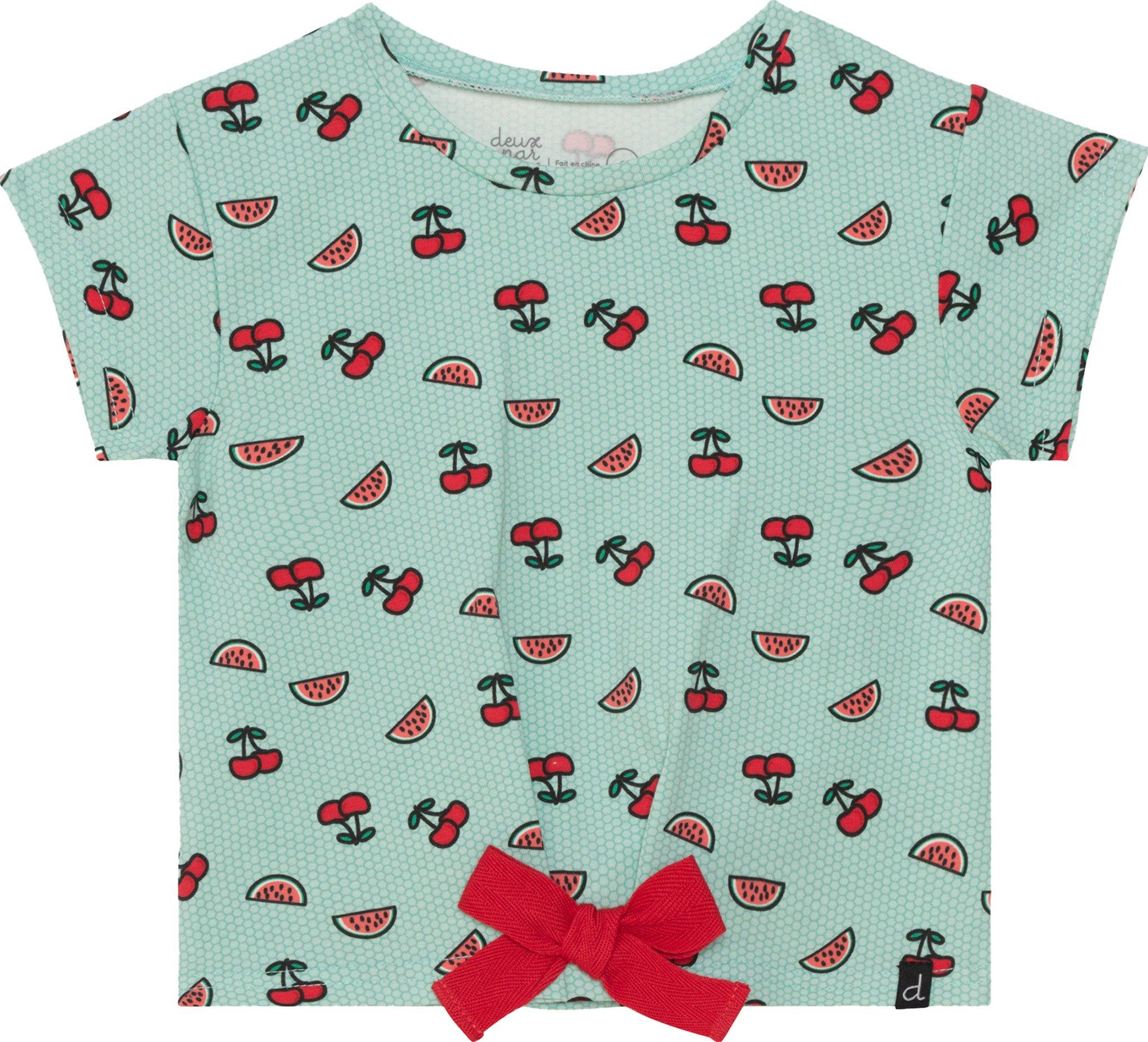 Product gallery image number 1 for product Organic Cotton Short Sleeve Top with Bow - Little Girls