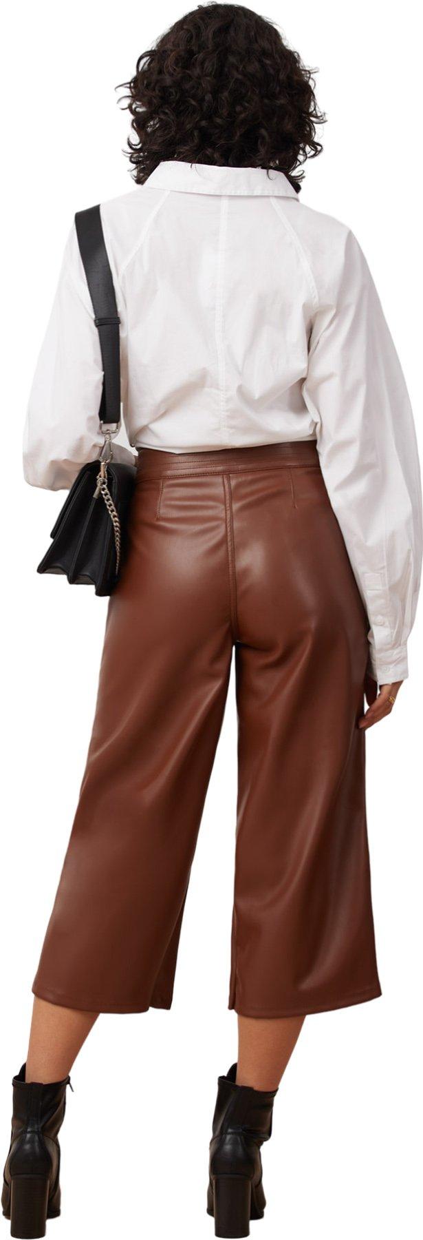 Product gallery image number 2 for product Lily High Rise Wide Leg Vegan Leather Pant - Women's