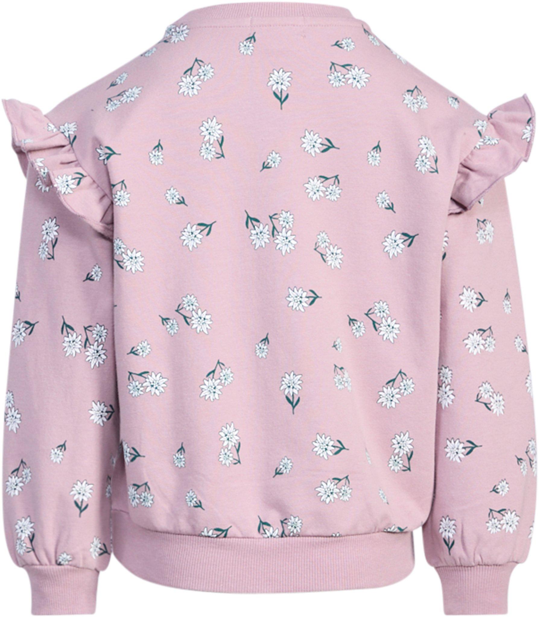 Product gallery image number 2 for product Poinsettia Print on Elderberry Sweatshirt - Girls